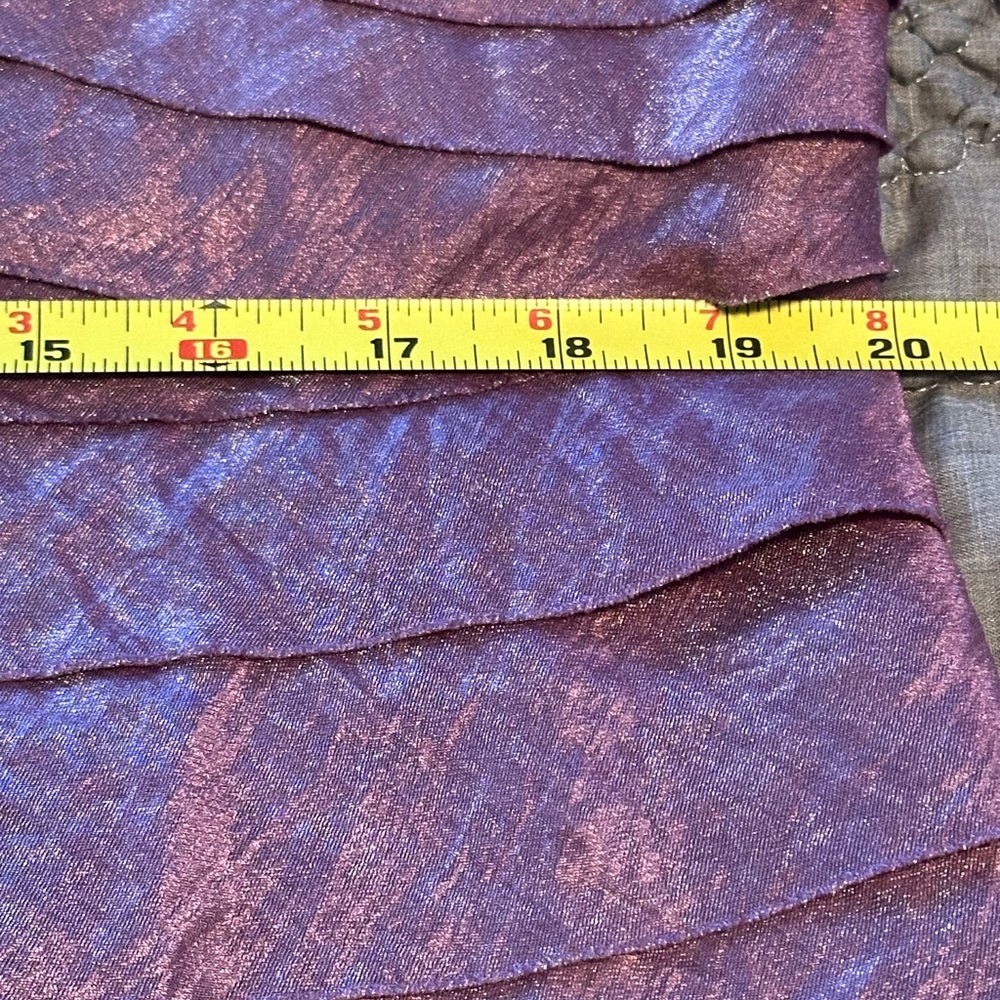 London Times Dress Size 16W purple Tiered Cap Sleeve Midi 💜 - Picture 6 of 11
